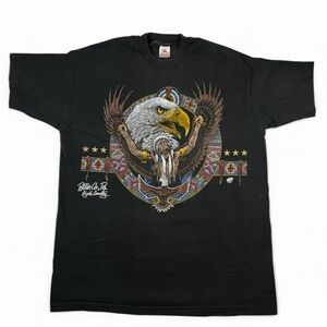 90s Tribal Native American Eagle Graphic T Shirt XL Vintage Potter Co PA USA